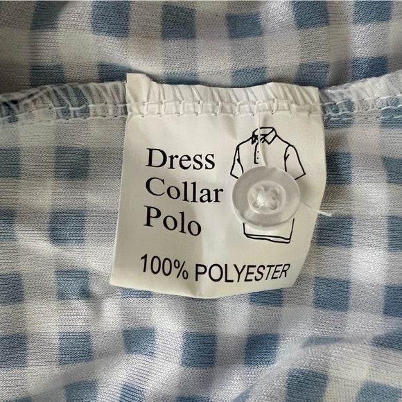 Collars & Co. Relaxed Dress Collar Polo NWT Size XL Navy Gingham Short Sleeve - Picture 10 of 12